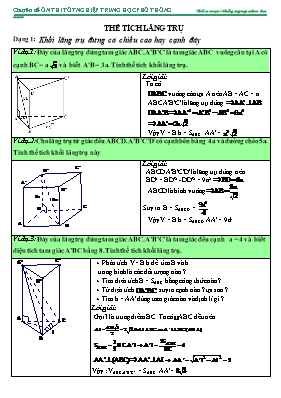 Chuyên đề ôn thi tốt nghiệp trung học phổ thông môn Toán - Phần Thể tích & khoảng cách
